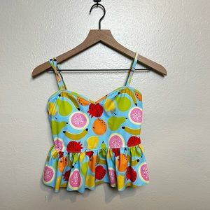 Kortni Jeane Fruit Salad Peplum Swim Top